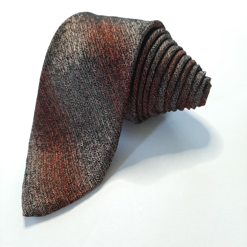 Lilly Dache Vintage Shimmer Red & Silver Neck Tie